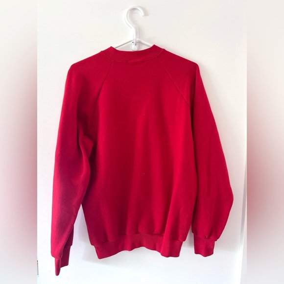 VINTAGE Fruit of the Loom Crewneck Sweatshirt Sparkle puff paint Floral Design - Picture 3 of 7